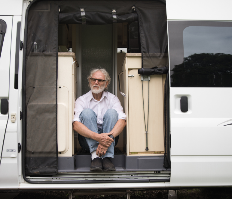 man in Caravan